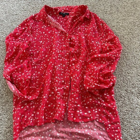 Velvet Heart Tops - Velvet Heart L Red Star Print Top Valentine’s Day